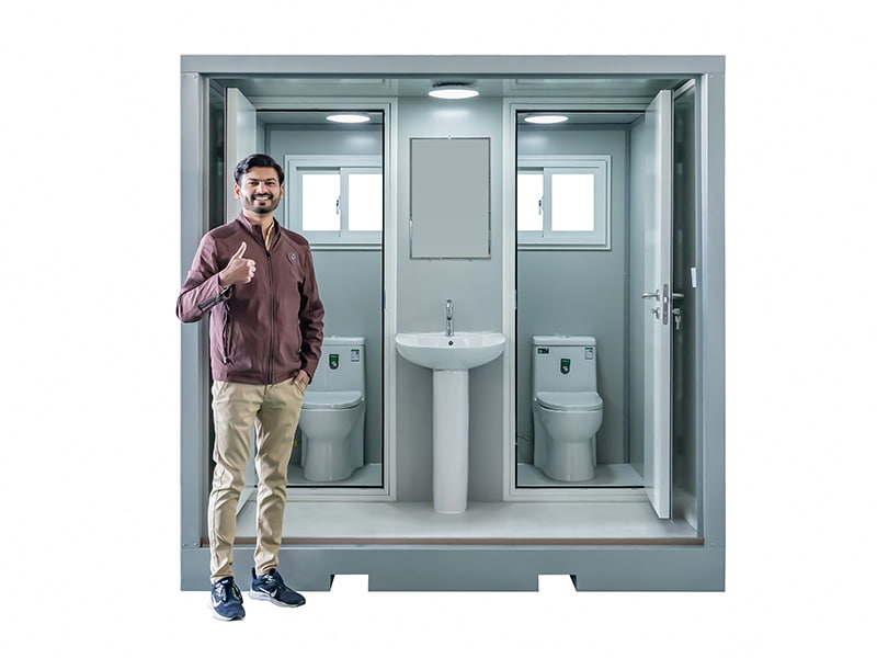 Venkovní přenosná toaleta pro dvě osoby