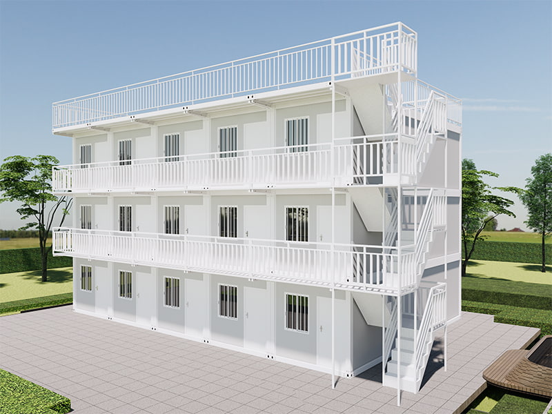 Rychle sestavená kontejnerová místnost ve Vietnamu Homestay Building