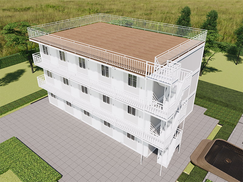 Rychle sestavená kontejnerová místnost ve Vietnamu Homestay Building